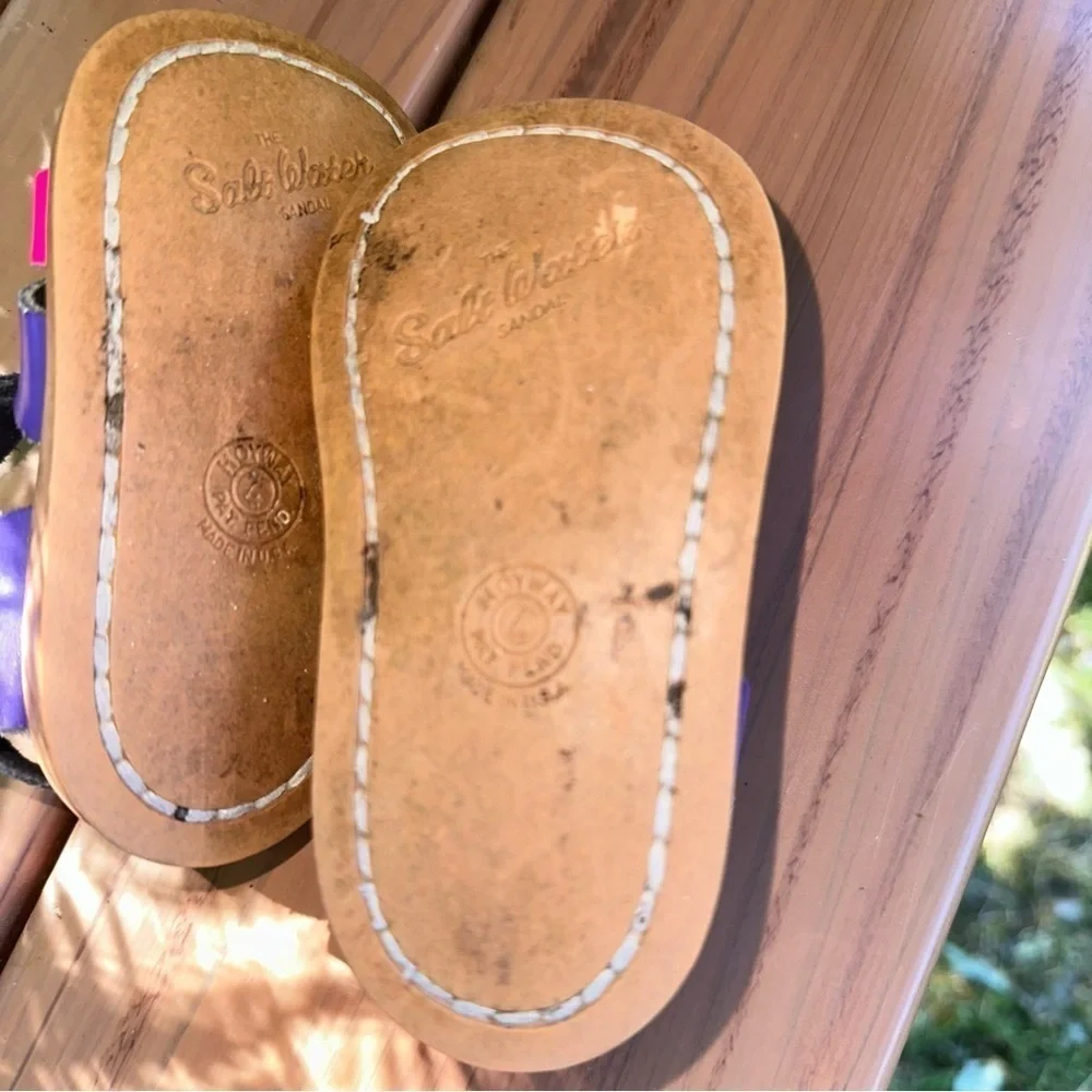 Salt Water Toddler Purple Pink Sandals Size 4 - Picture 4 of 5